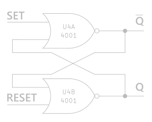 Flipflop comprised of two NOR gates