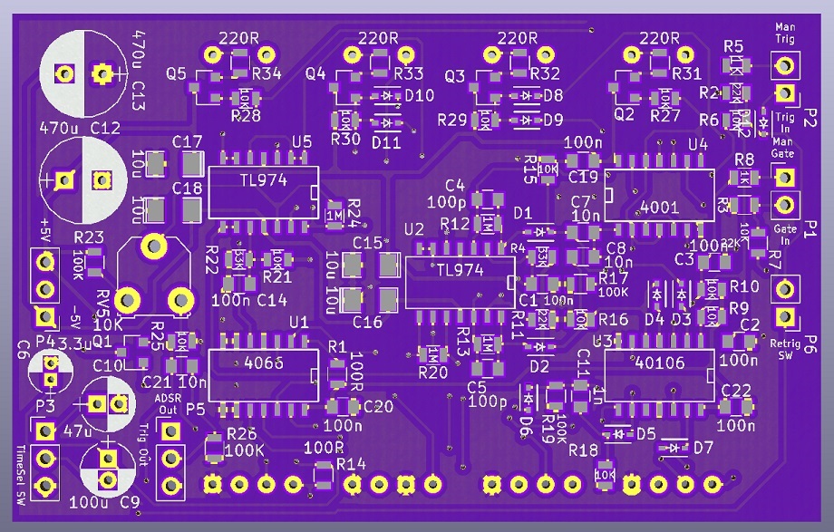 A render of what the PCB would look like from the bottom