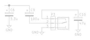 3 Capacitors and a switch to change their configuration